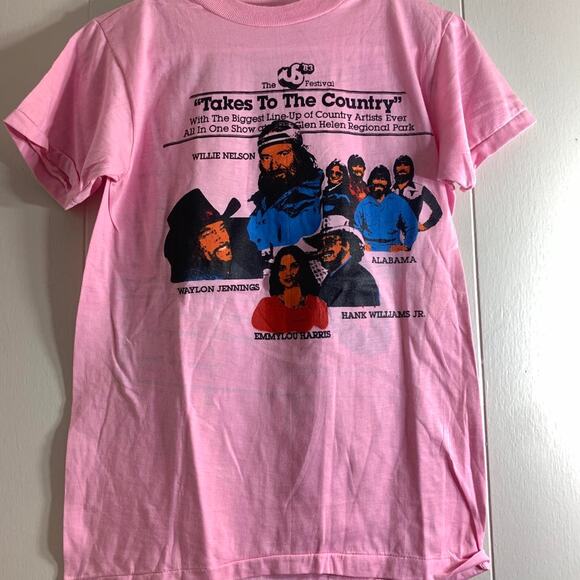 1983 WILLIE NELSON WAYLON JENNINGS HANK WILLIAMS ALABAMA US Festival tee shirt L - Picture 3 of 7